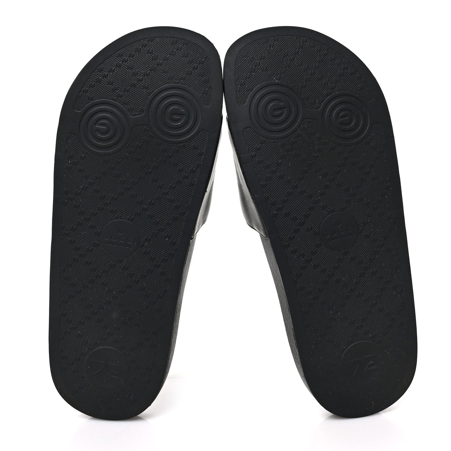 Nappa Miro Soft Calfskin Womens Interlocking G Slide Sandals 37 Black White