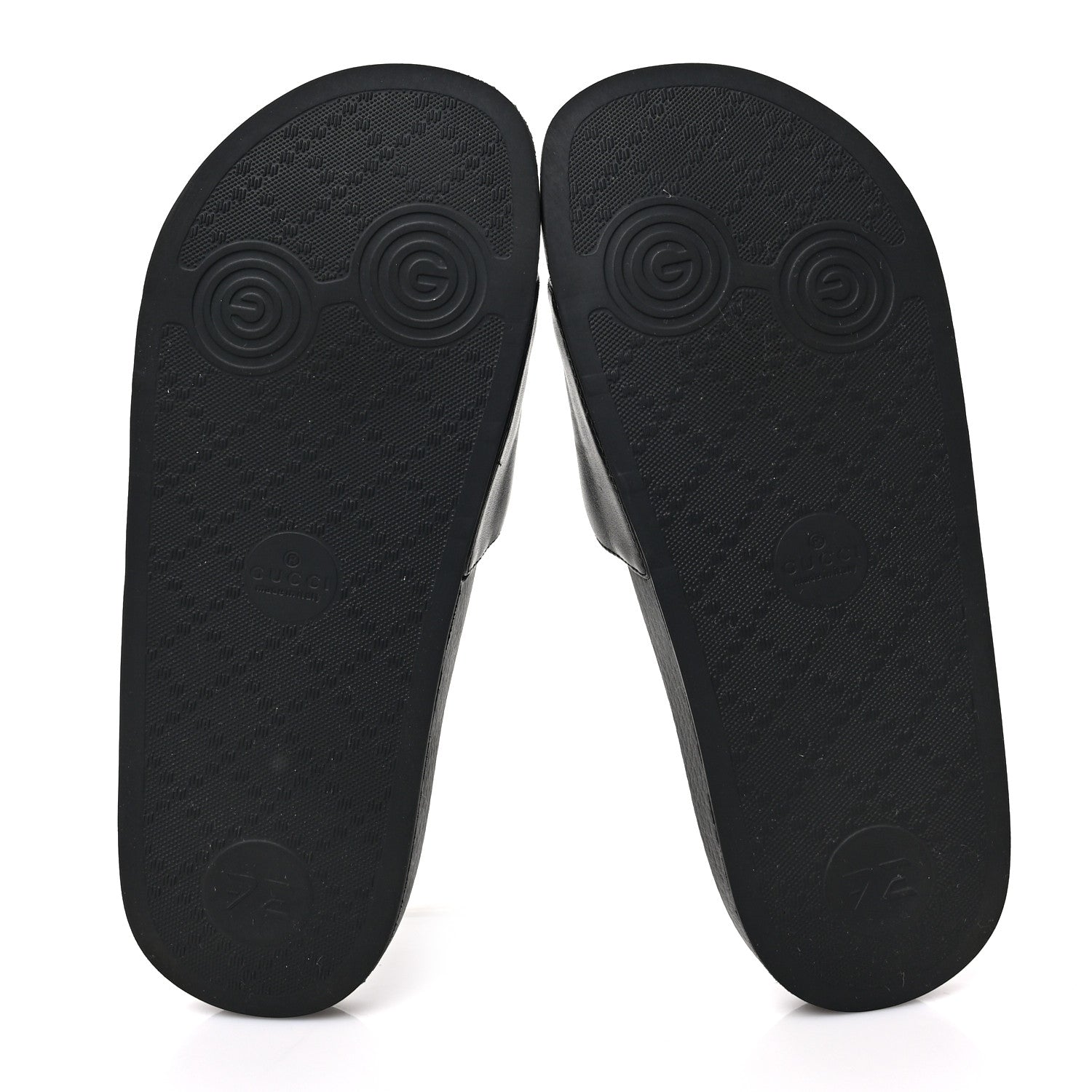 Gucci Nappa Miro Soft Calfskin Womens Interlocking G Slide Sandals 37 Black White 5 of 7
