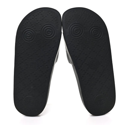 Gucci Nappa Miro Soft Calfskin Womens Interlocking G Slide Sandals 37 Black White 5 of 7
