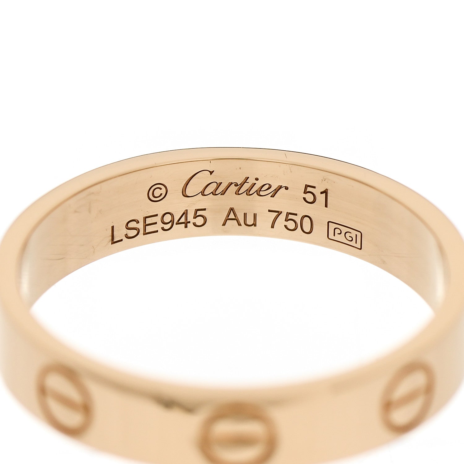 Cartier 18K Yellow Gold 3.5mm LOVE Wedding Band Ring 51 5.75 4 of 5