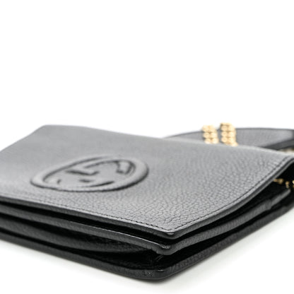 Gucci Pebbled Calfskin Soho Wallet On Chain Black 8 of 8