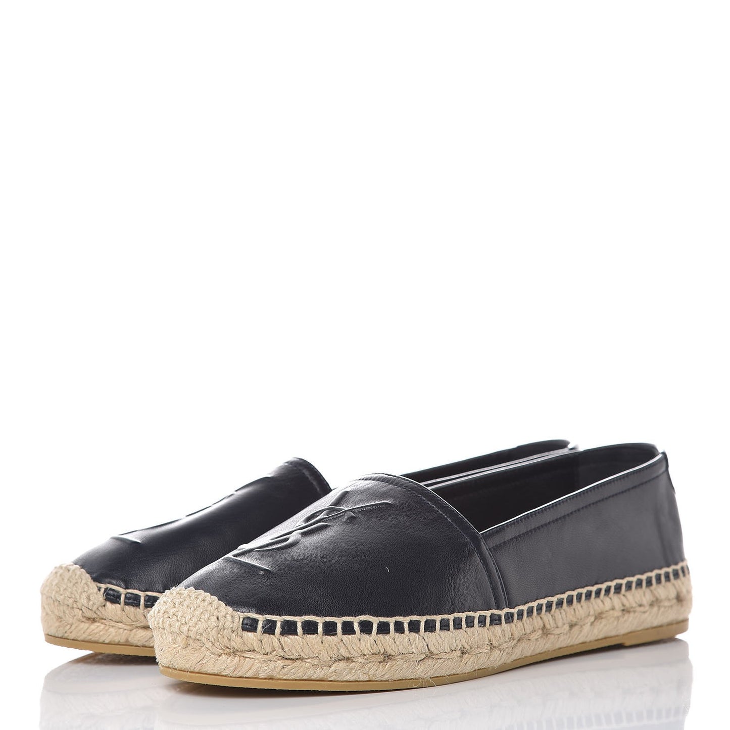 Lambskin Monogram Espadrilles 34 Navy
