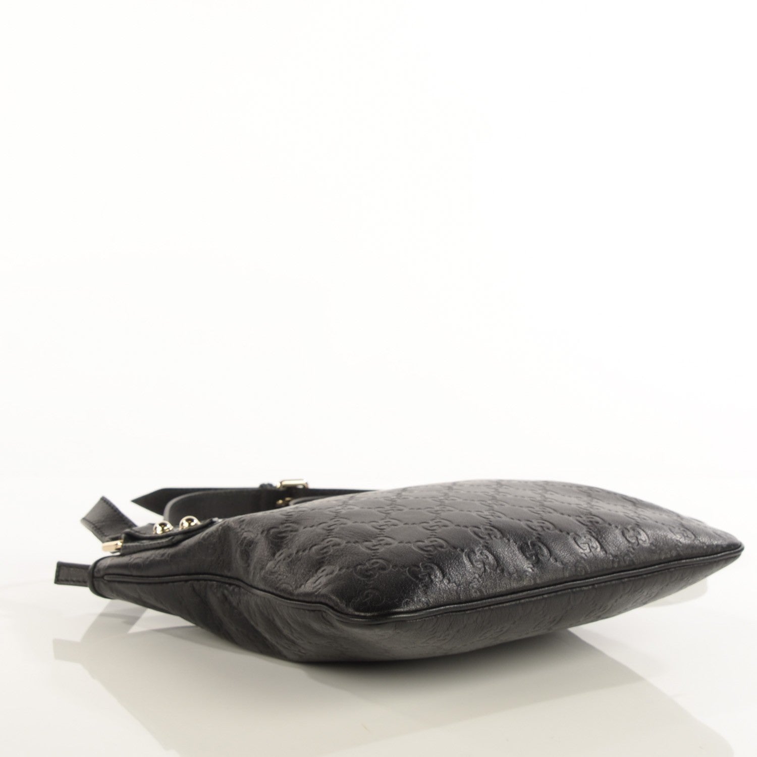 Gucci Guccissima Flat Messenger Bag Black 4 of 7