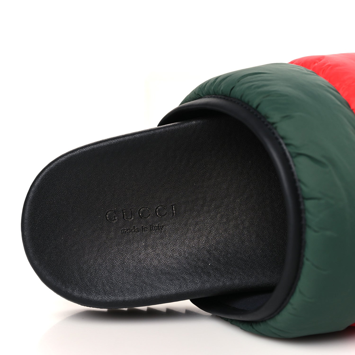 Gucci Nylon Web Womens Slide Sandals 38 Black Green Red 7 of 7