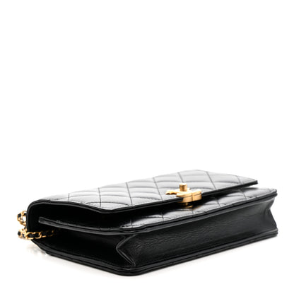 Chanel Calfskin Quilted Perfect Fit Wallet On Chain WOC Black 4 of 12