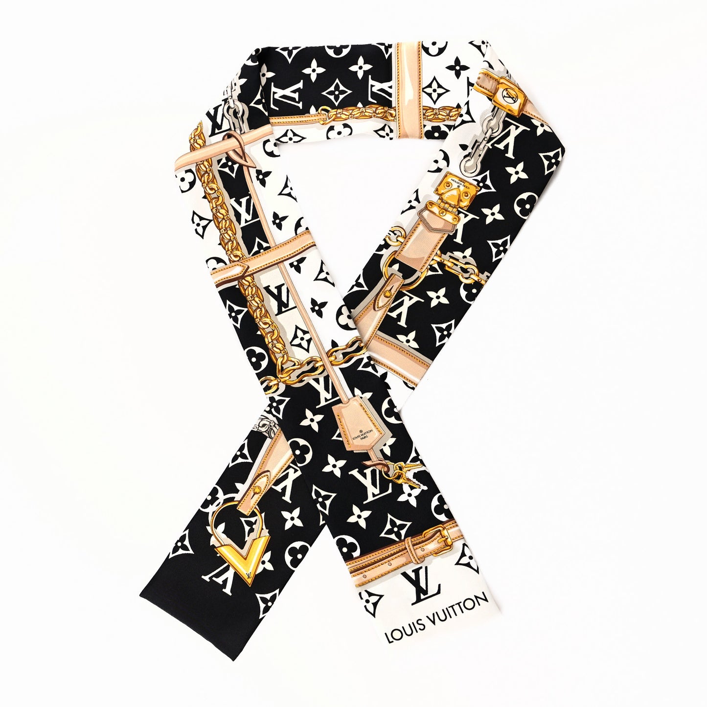 Silk Monogram Confidential Bandeau Black