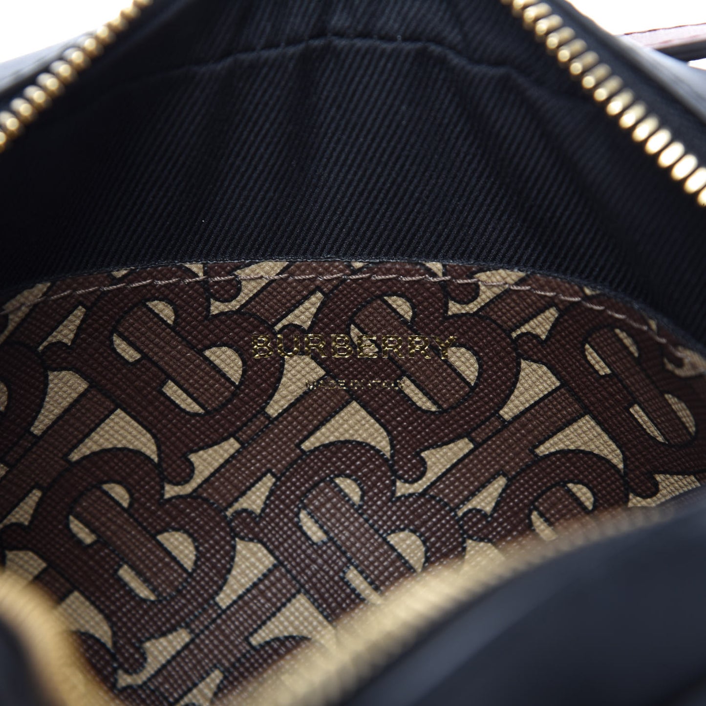 E-Canvas Monogram Stripe Camera Bag Bridle Brown