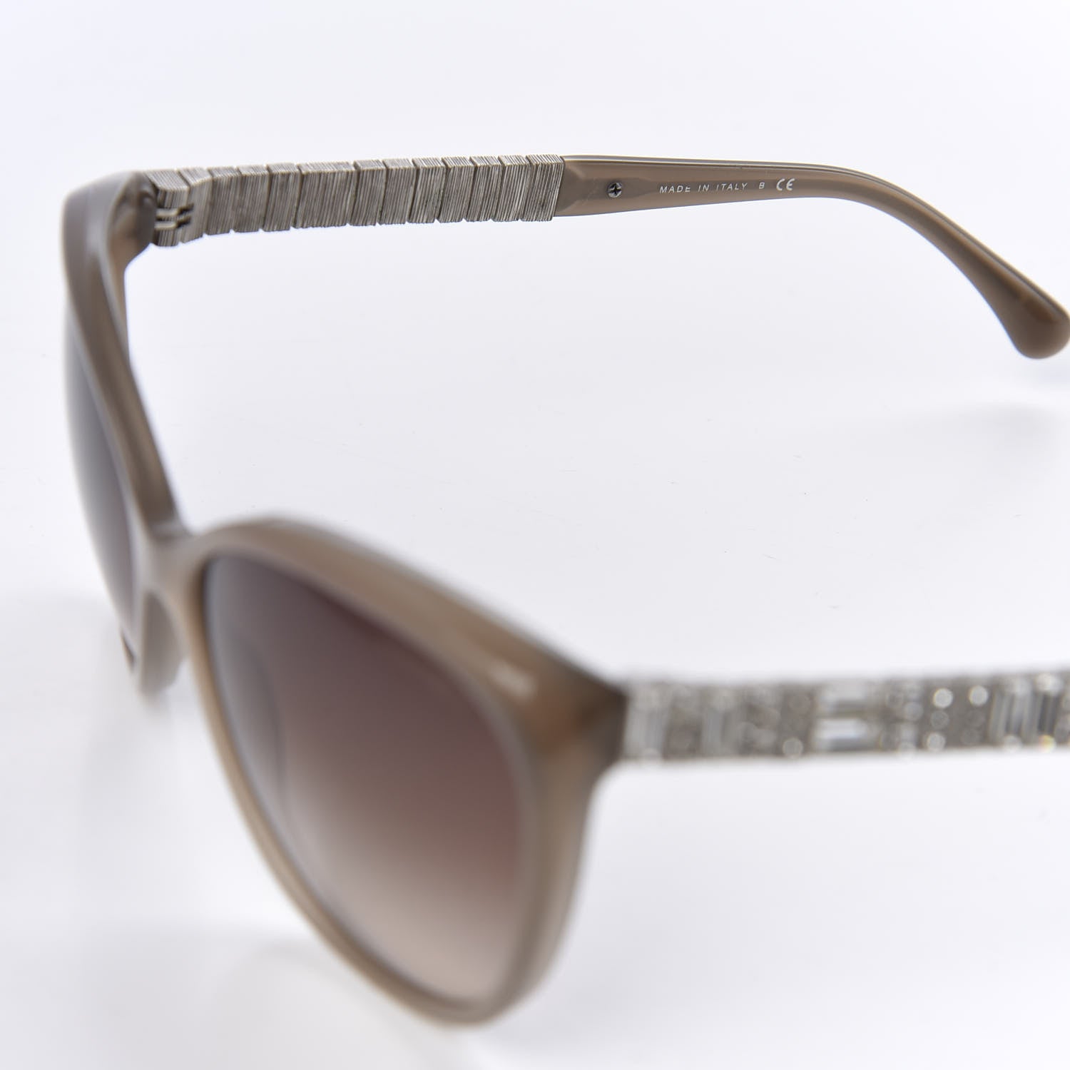 Chanel Crystal Baguette Cat Eye Sunglasses 5309-B Brown 5 of 8