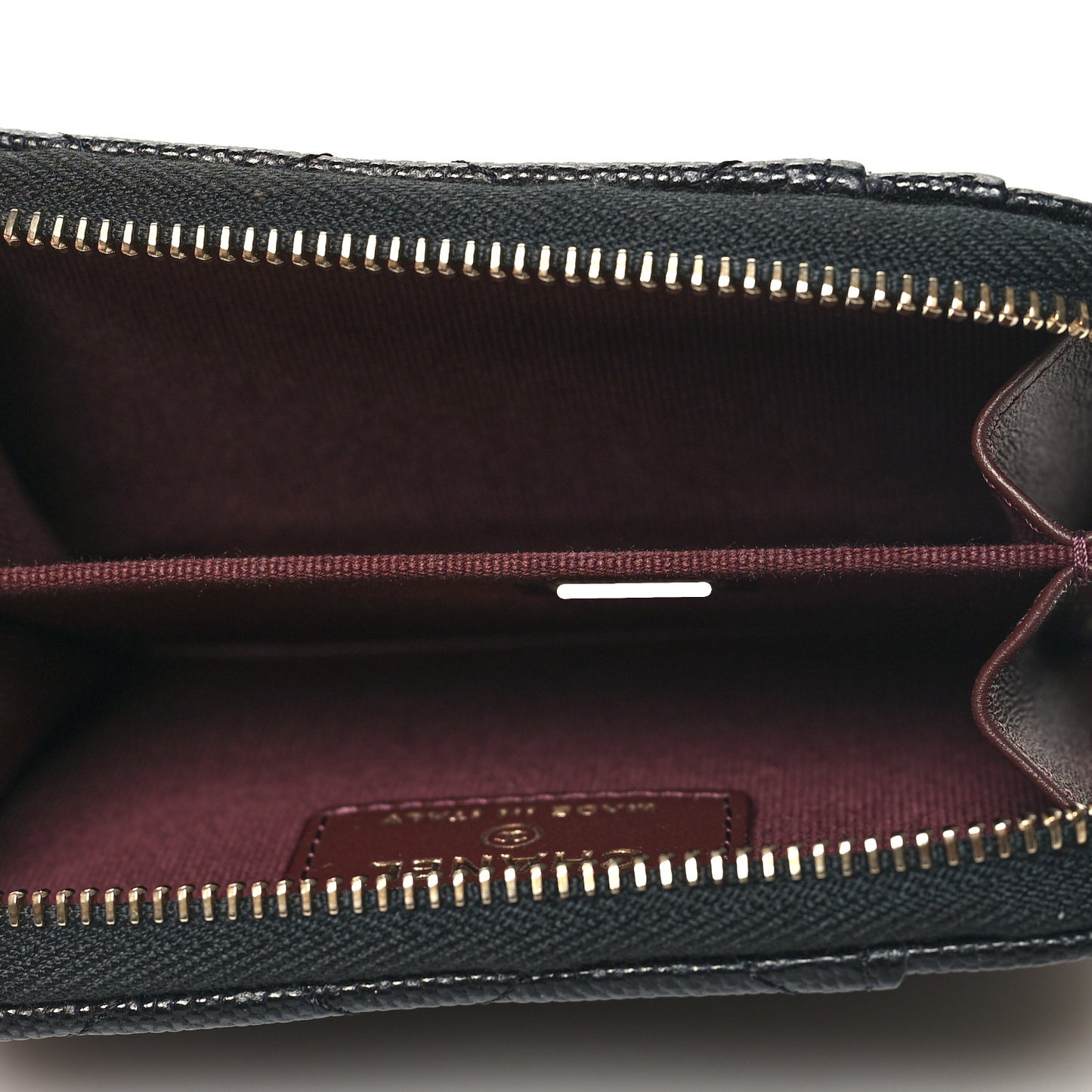 Caviar Quilted Zip Card Holder Black