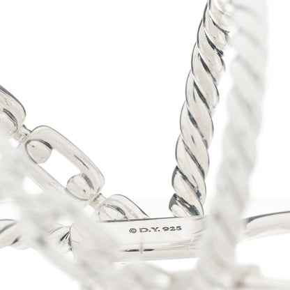 David Yurman Sterling Silver Diamond Wellesley Link Four-Row Cuff Bracelet 4 of 4