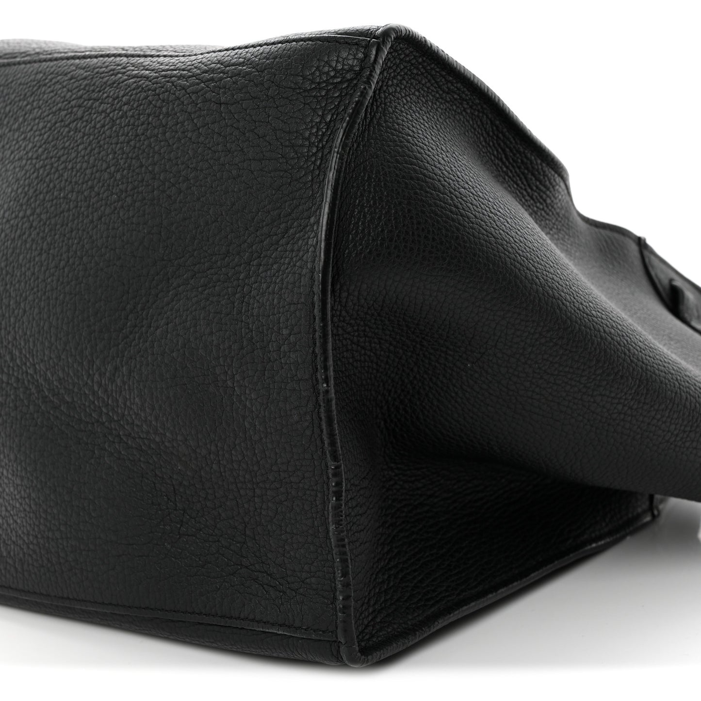 Supple Grained Calfskin Small Big Bag Black