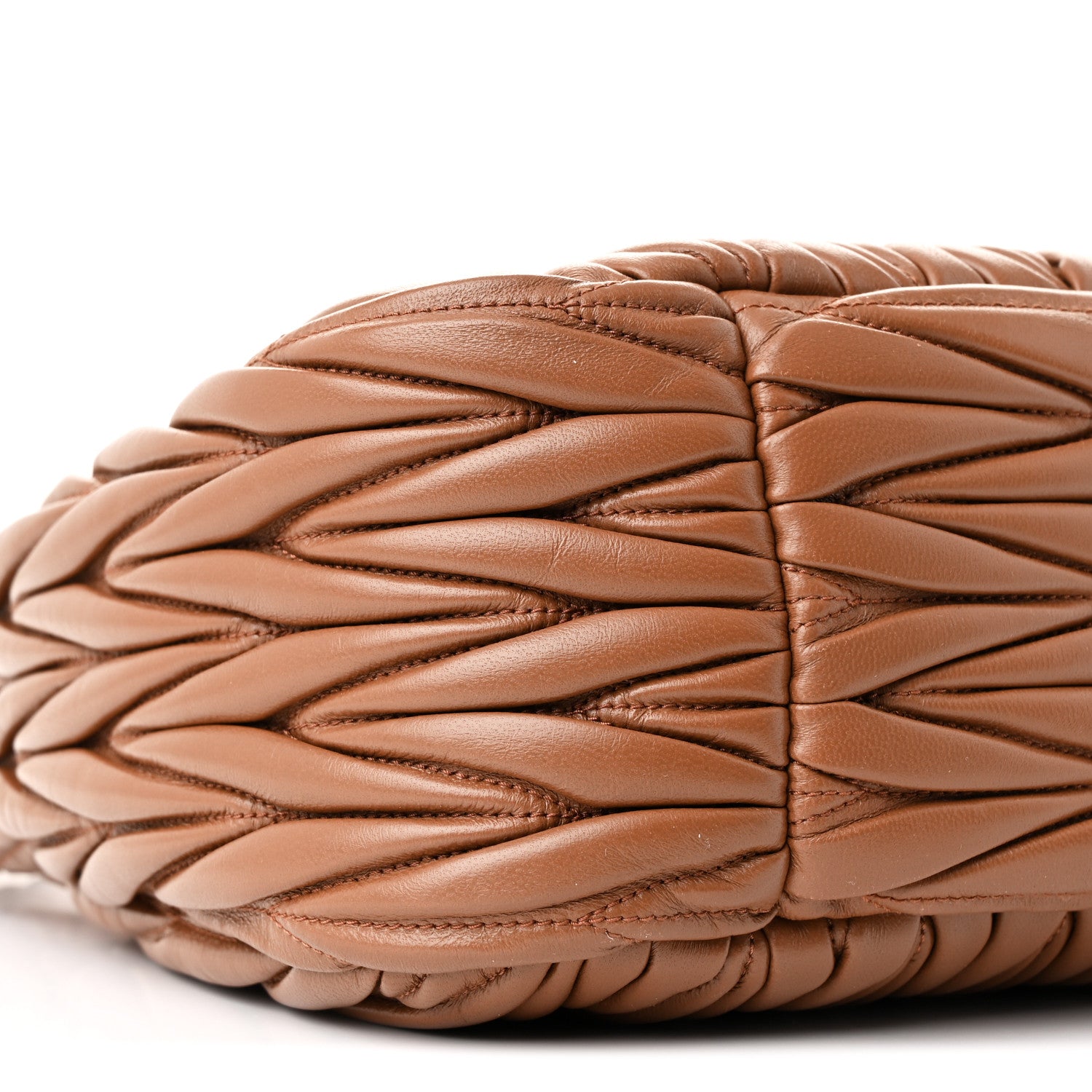 Miu Miu Nappa Matelasse Wander Large Hobo Cognac 9 of 10
