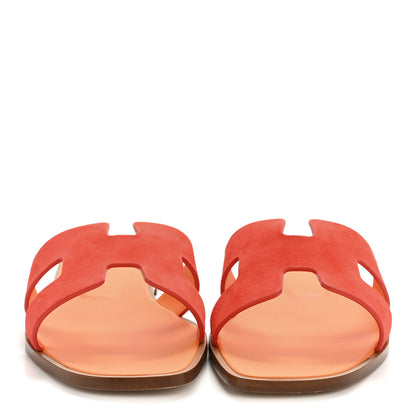 Hermes Suede Goatskin Oran Sandals 40 Rouge Ecarlate 3 of 10