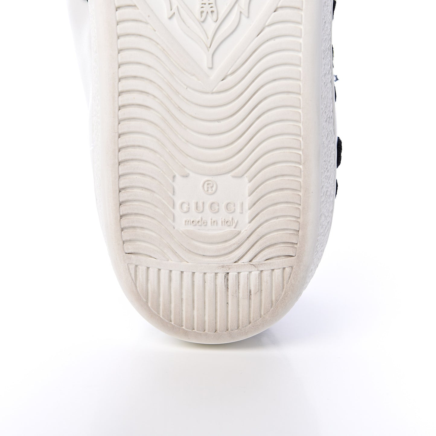 Calfskin Web Floral Embroidered Womens Ace Sneakers 38.5 White