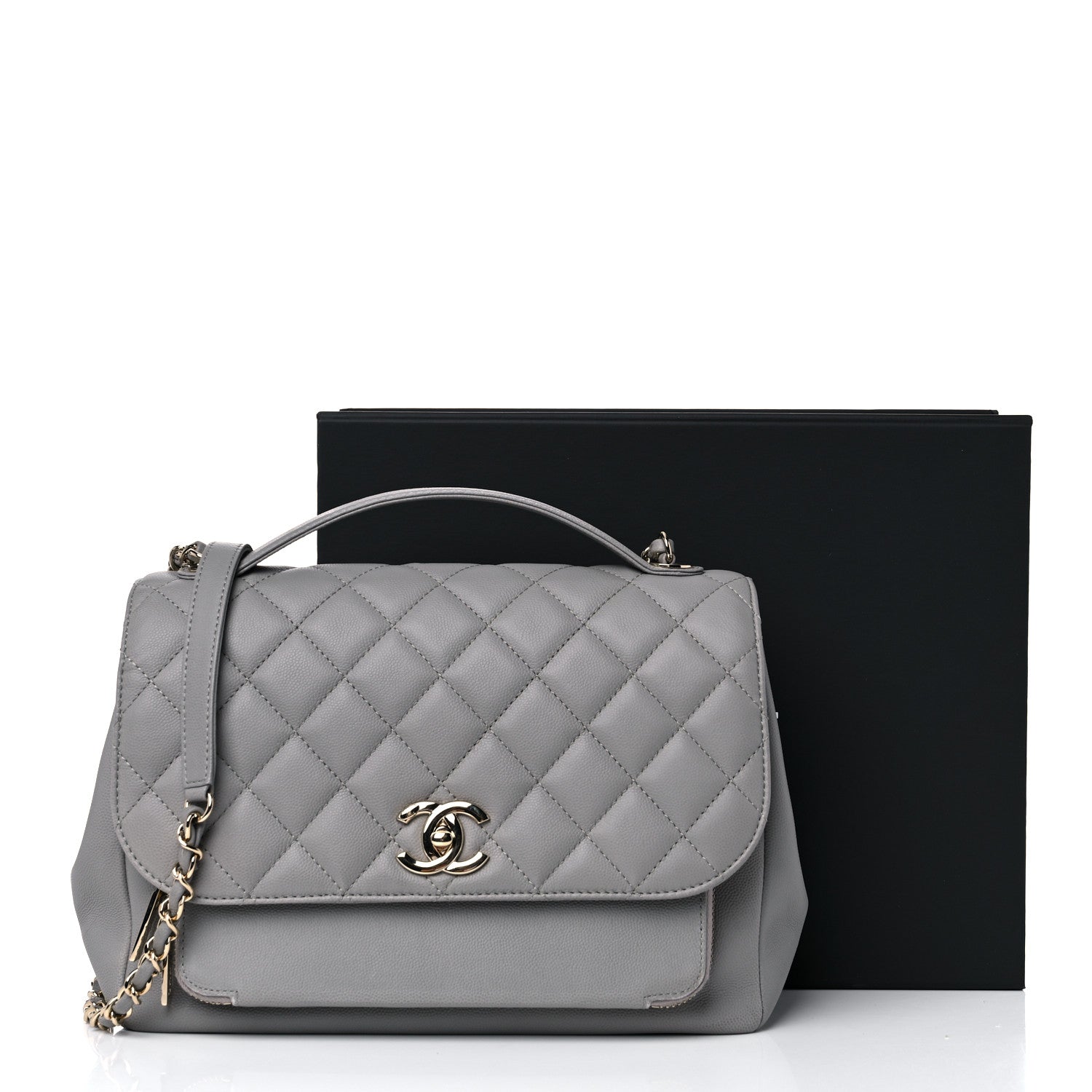 Chanel Caviar Quilted Large Business Affinity Flap Grey 14 of 14