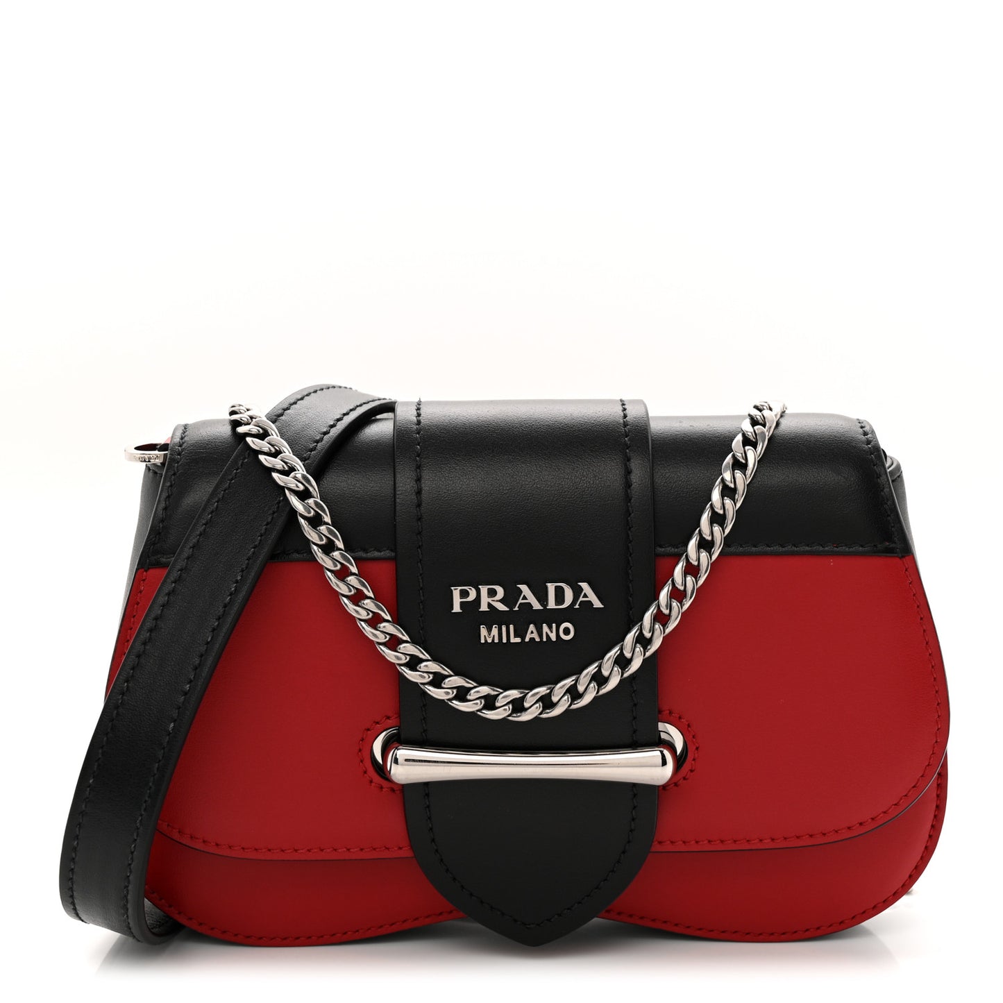 City Calfskin Sidonie Convertible Chain Bag Rosso Black