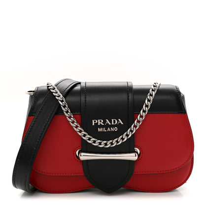 Prada City Calfskin Sidonie Convertible Chain Bag Rosso Black 1 of 9
