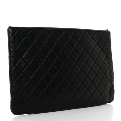 Chanel Lambskin Quilted Large Cosmetic Case Black 3 of 7