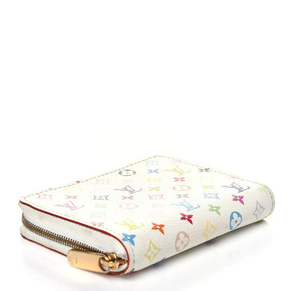 Louis Vuitton Monogram Multicolor Zippy Coin Purse Wallet White 4 of 11