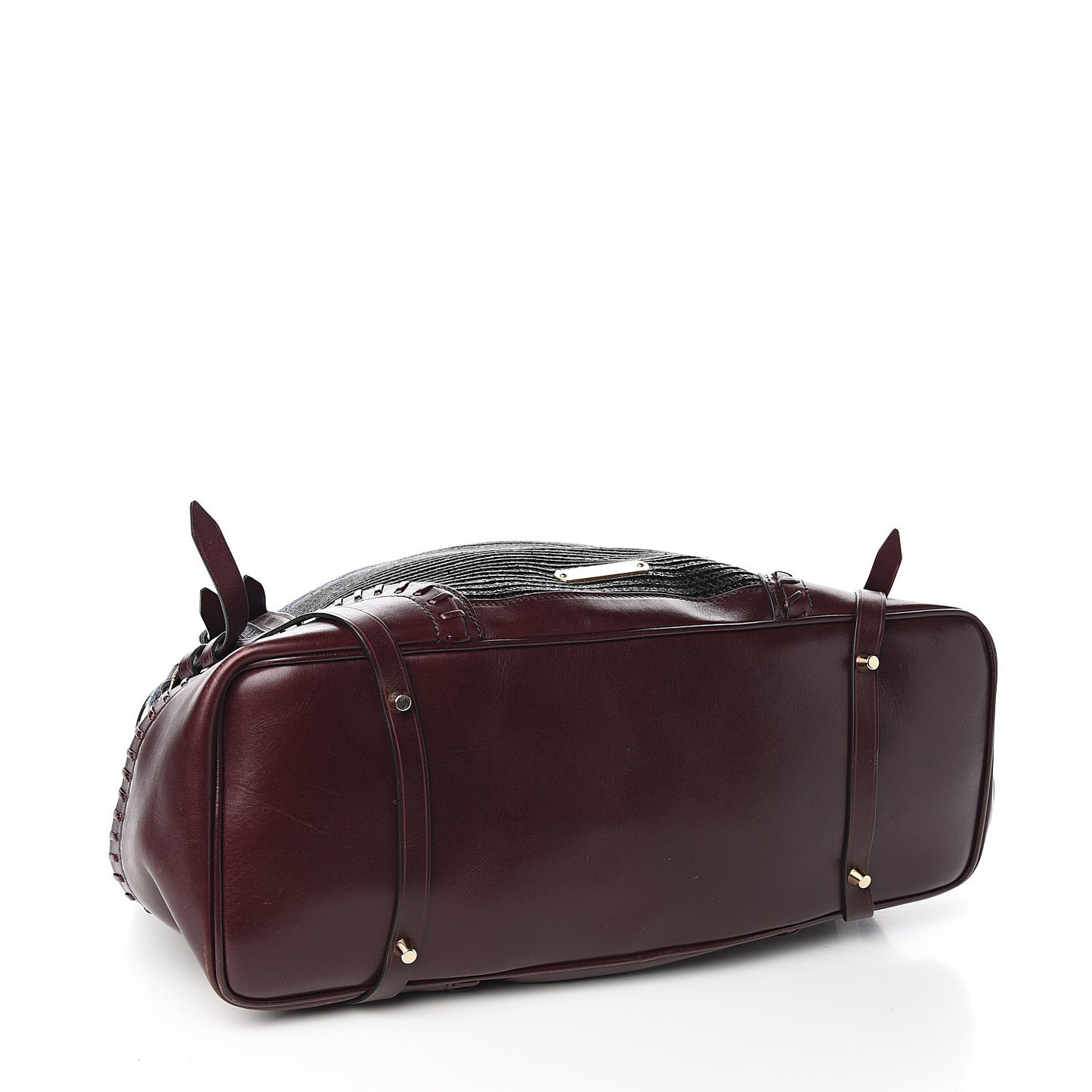 Raffia Whipstitch Bag Brown Black