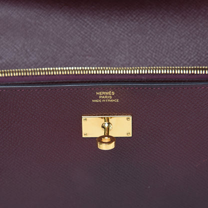 Hermes Epsom Kelly Longue Wallet Bordeaux 6 of 14