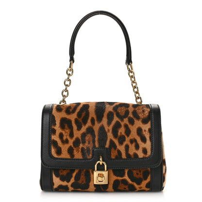 Dolce & Gabbana Calf Hair Leopard Print Miss Dolce Satchel Black 1 of 8