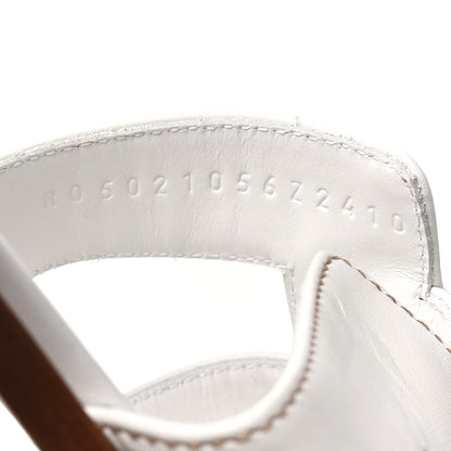 Hermes Box Calfskin Oran Sandals 37 White 9 of 9