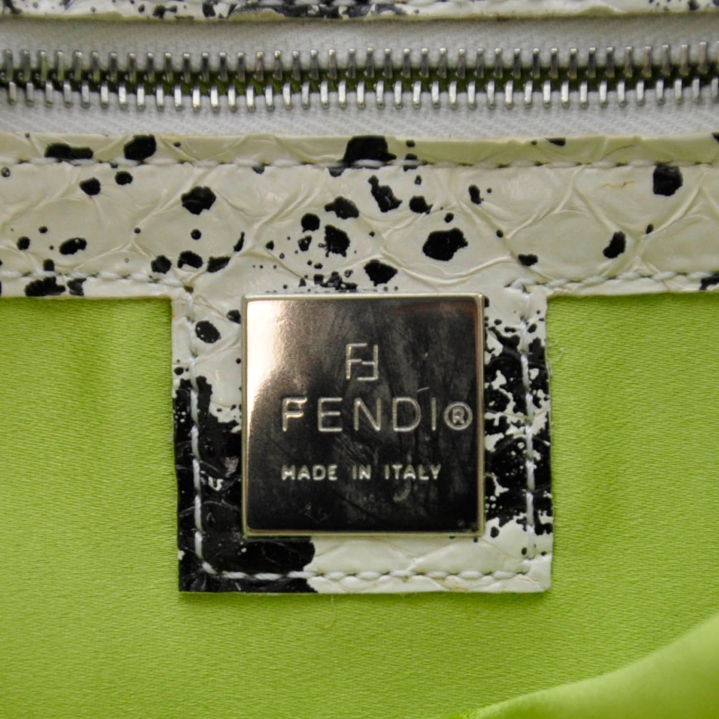 Snakeskin Baguette Black White