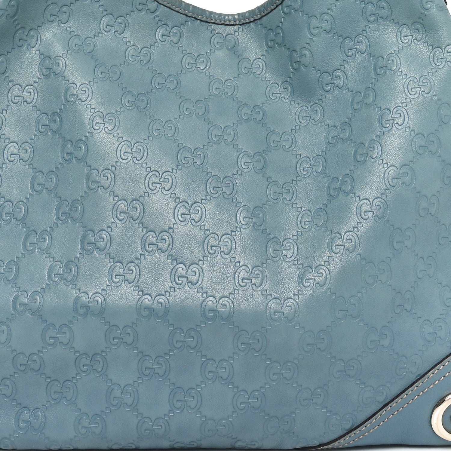 Gucci Guccissima Medium New Britt Hobo Blue 8 of 10