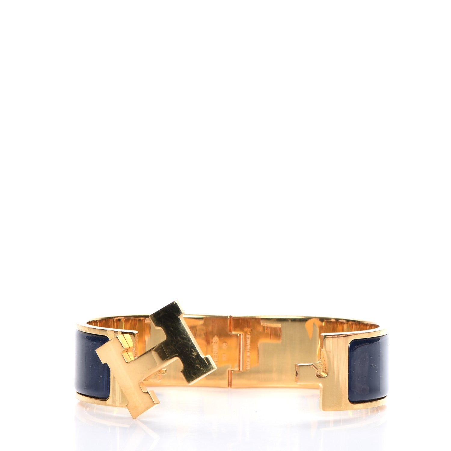 Hermes Enamel Wide Clic Clac H Bracelet GM Indigo 6 of 7