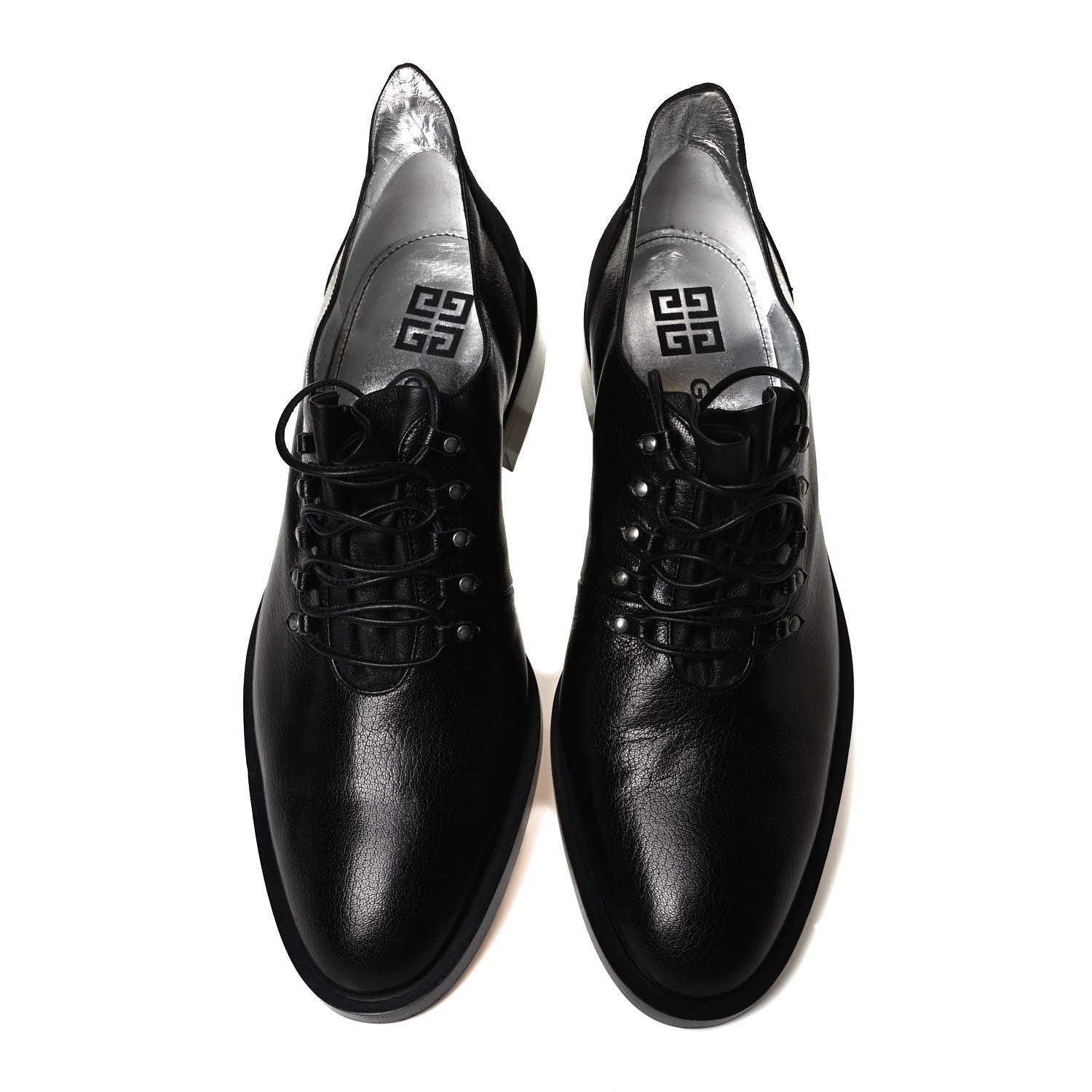Givenchy Grained Calfskin Suede GV3 Derby Shoes 40 Black 5 of 16