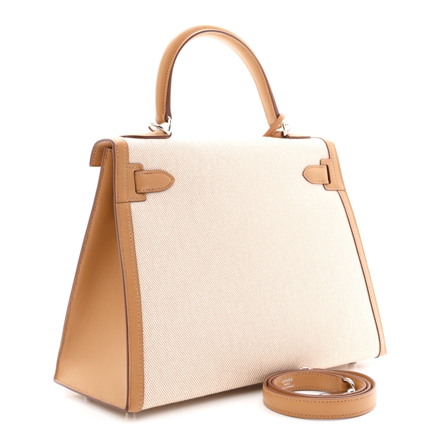 Hermes Toile H Swift Kelly Sellier 28 Ecru Biscuit 3 of 11