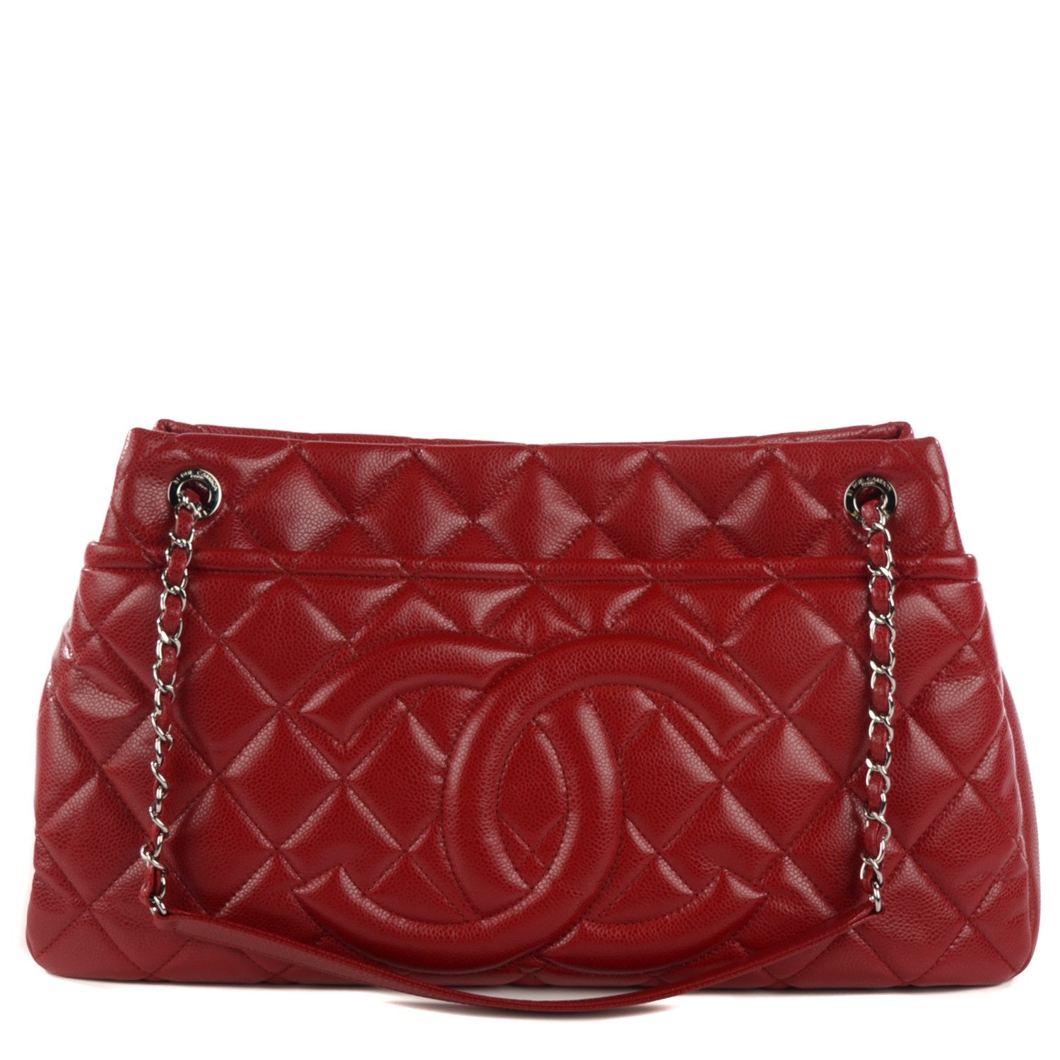 Chanel Caviar Quilted Timeless CC Soft Tote Red 1 of 7