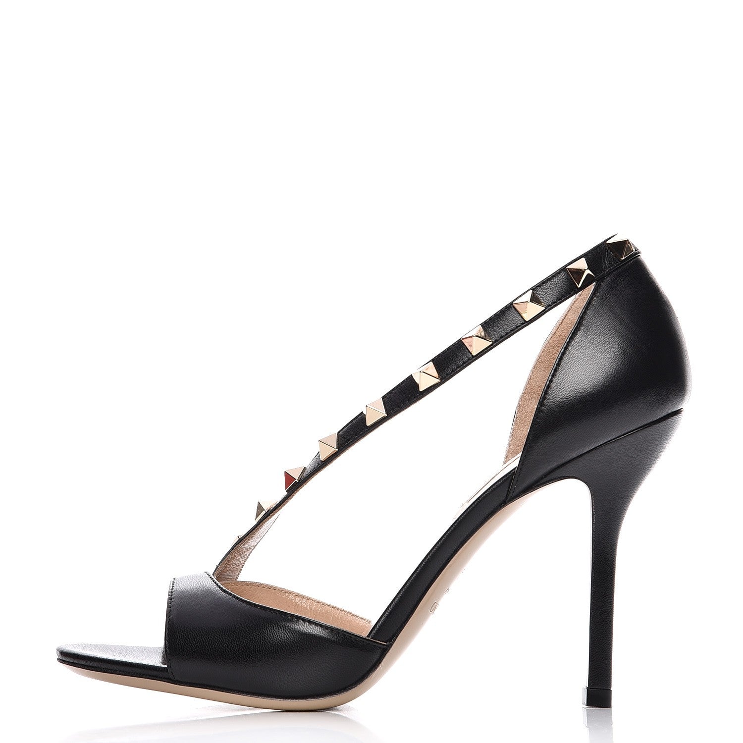 Valentino Garavani Nappa Rockstud Peep Toe Cross Strap D'Orsay 105mm Pumps 36.5 Black 1 of 9
