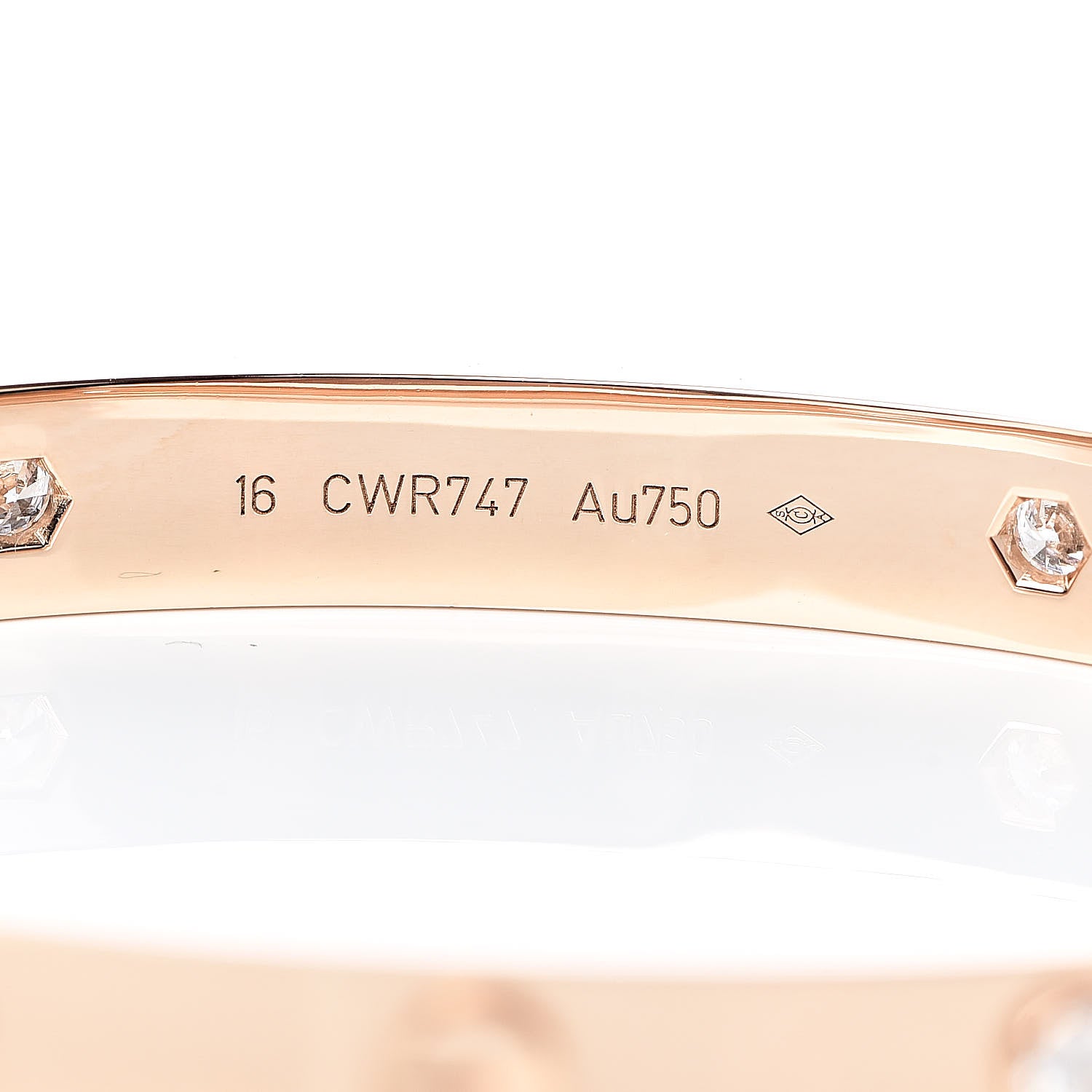 Cartier 18K Pink Gold 4 Diamond LOVE Bracelet 16 5 of 5