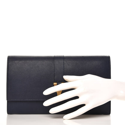 Saint Laurent Calfskin Classic Y Document Case Clutch Navy Blue 2 of 9