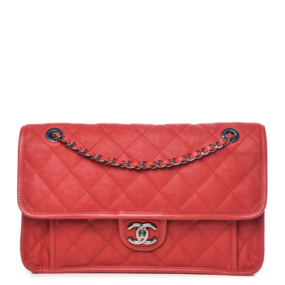 Chanel Caviar Quilted Large French Riviera Flap Red 1 of 9