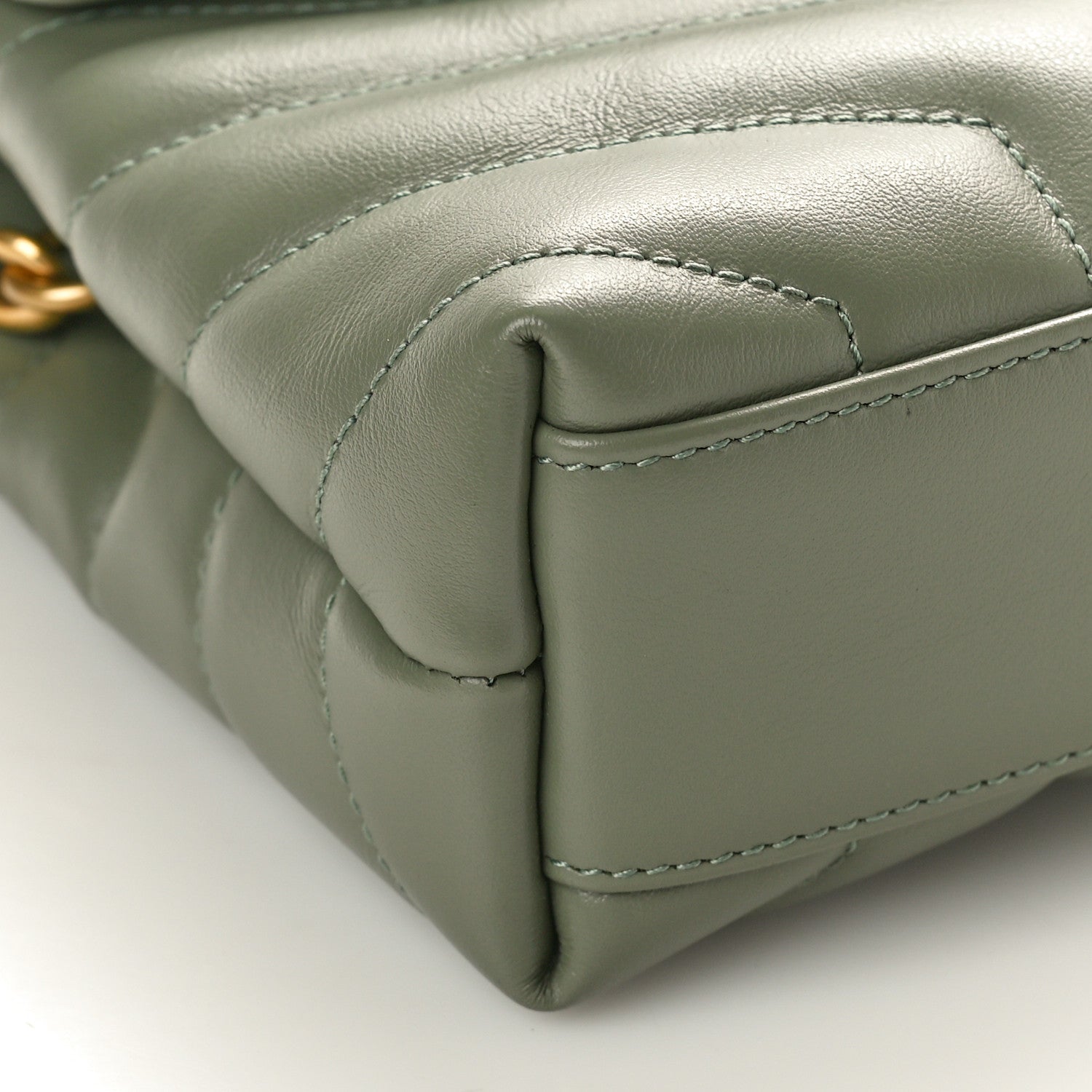 Saint Laurent Calfskin Y Quilted Monogram Toy Loulou Crossbody Bag Light Sage 9 of 10
