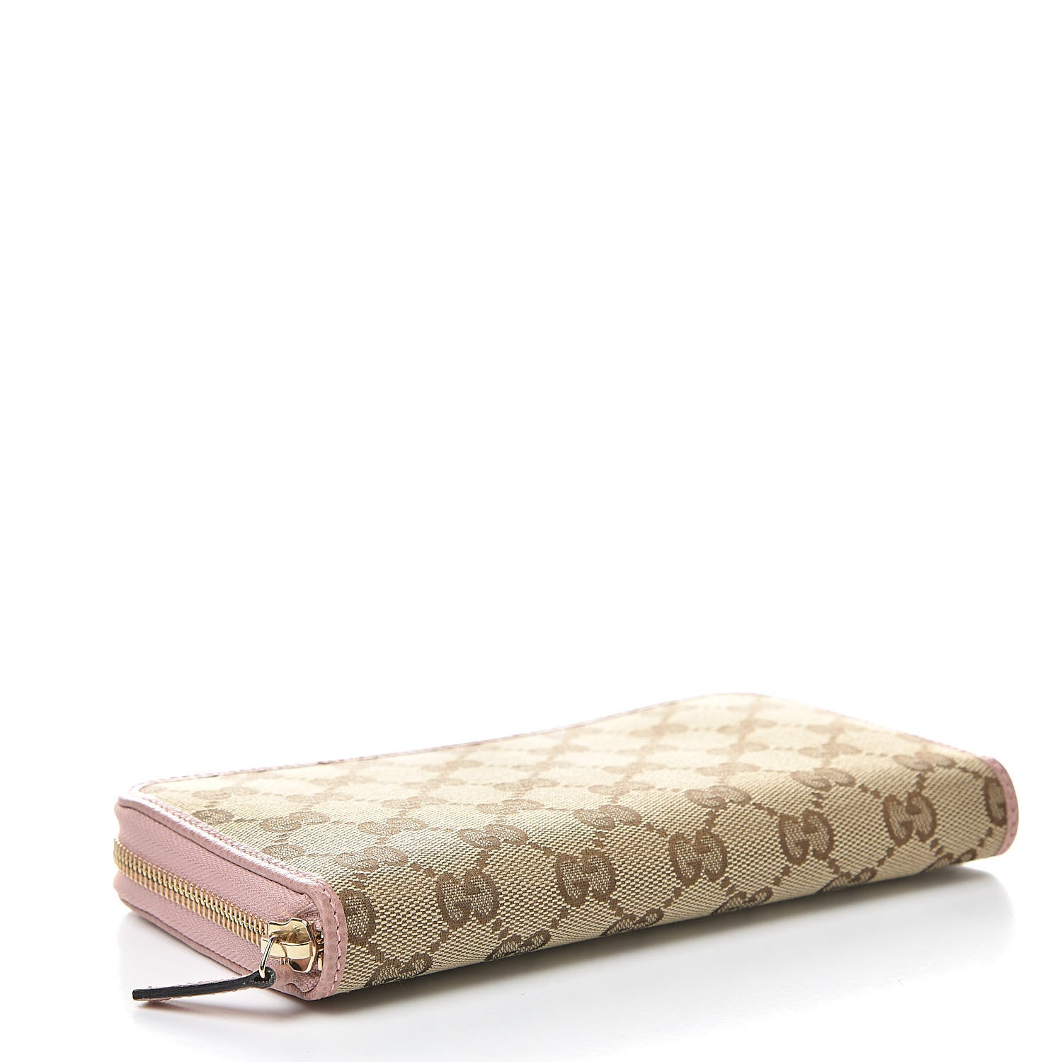 Gucci Monogram Dollar Calfskin Zip Around Wallet Beige Ebony Soft Pink 4 of 7