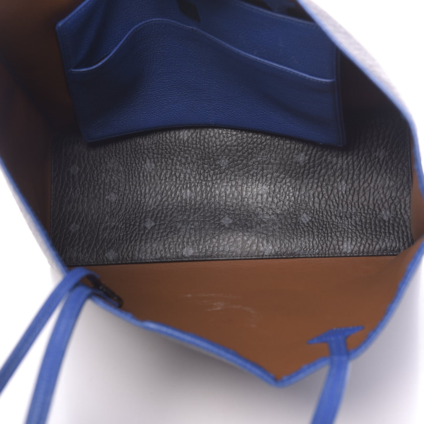 Metallic Visetos Medium Kira Shopper Tote Black Blue