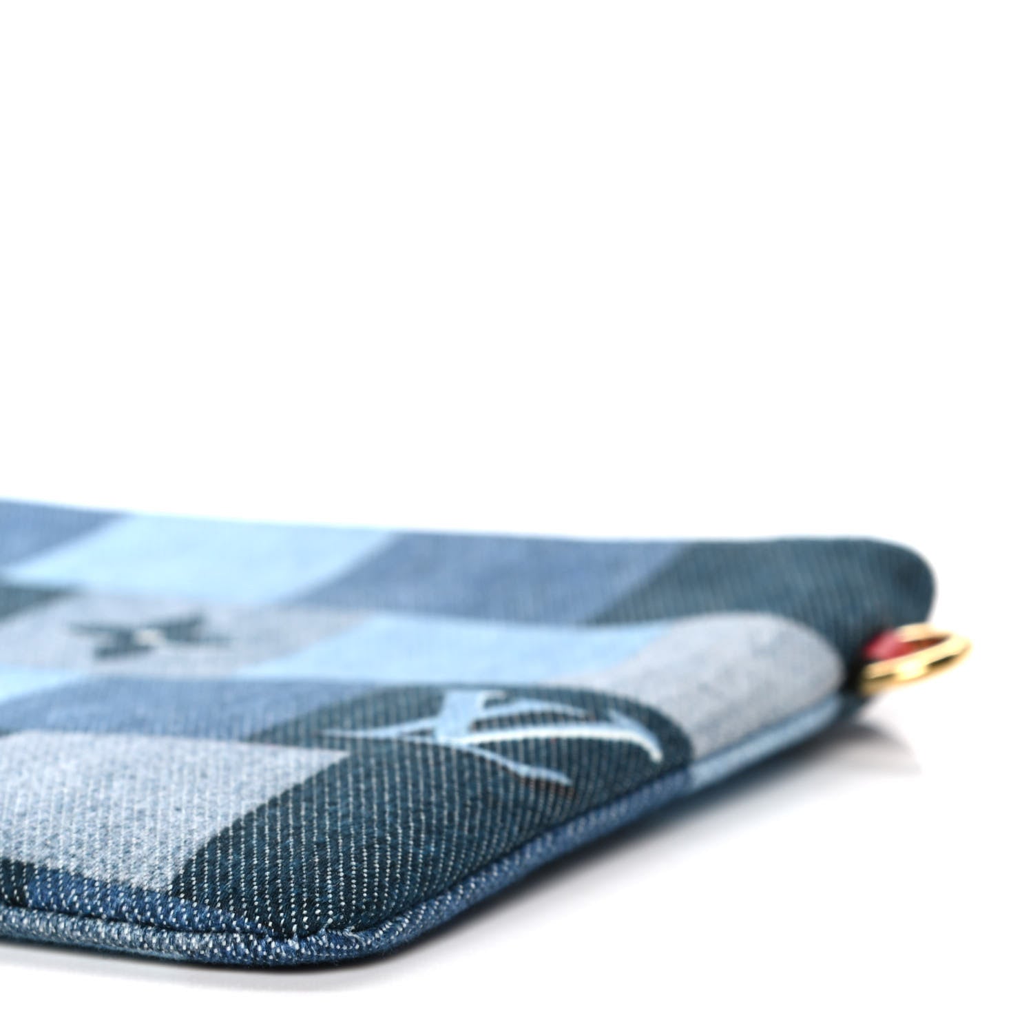 Louis Vuitton Denim Monogram Patchwork City Pouch Blue Rouge 9 of 9