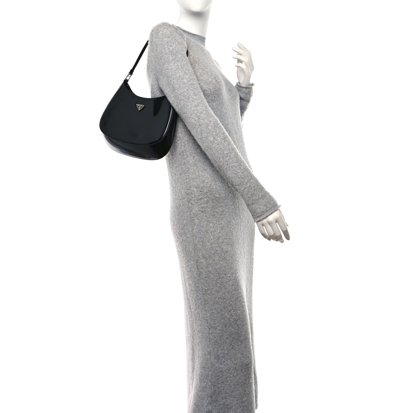 Spazzolato Cleo Shoulder Bag Black