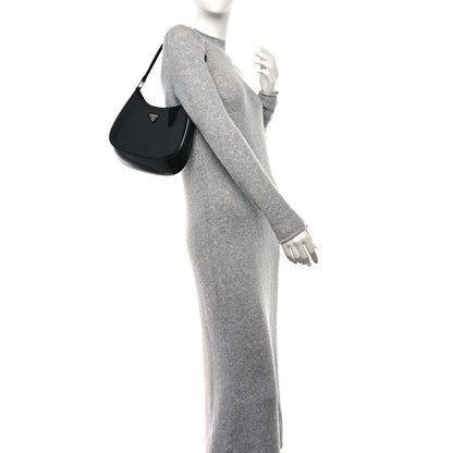 Prada Spazzolato Cleo Shoulder Bag Black 2 of 9