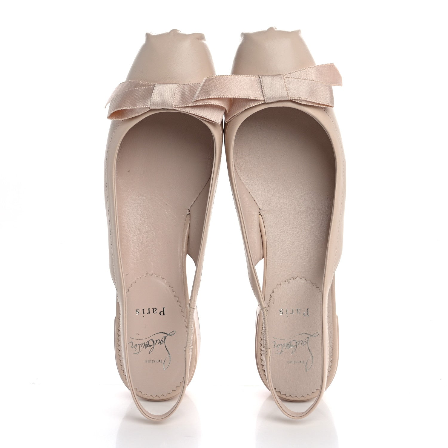 Christian Louboutin Nappa MamaFlirt Sling 30mm Ballerinas 38.5 Leche 2 of 9