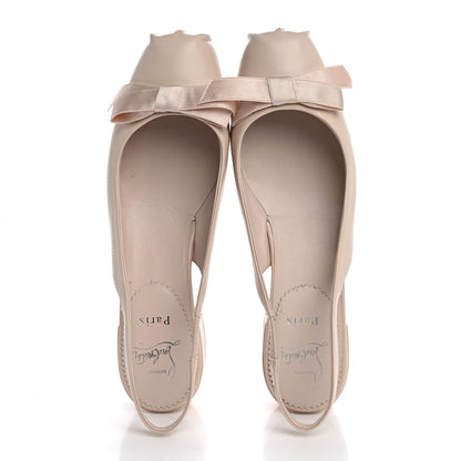 Christian Louboutin Nappa MamaFlirt Sling 30mm Ballerinas 38.5 Leche 2 of 9