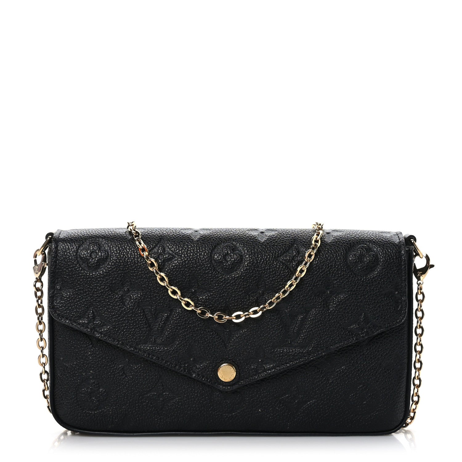 Louis Vuitton Empreinte Pochette Felicie Chain Wallet Black 3 of 9