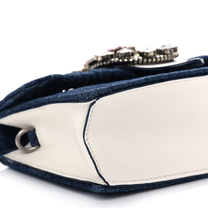 Miu Miu Denim Matelasse Crystal Embellished Lady Shoulder Bag Blue 11 of 12