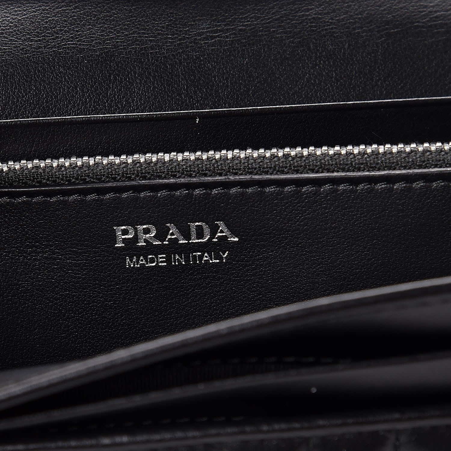 Prada Soft Calfskin Diagramme Continental Wallet Black 7 of 9