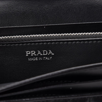 Prada Soft Calfskin Diagramme Continental Wallet Black 7 of 9