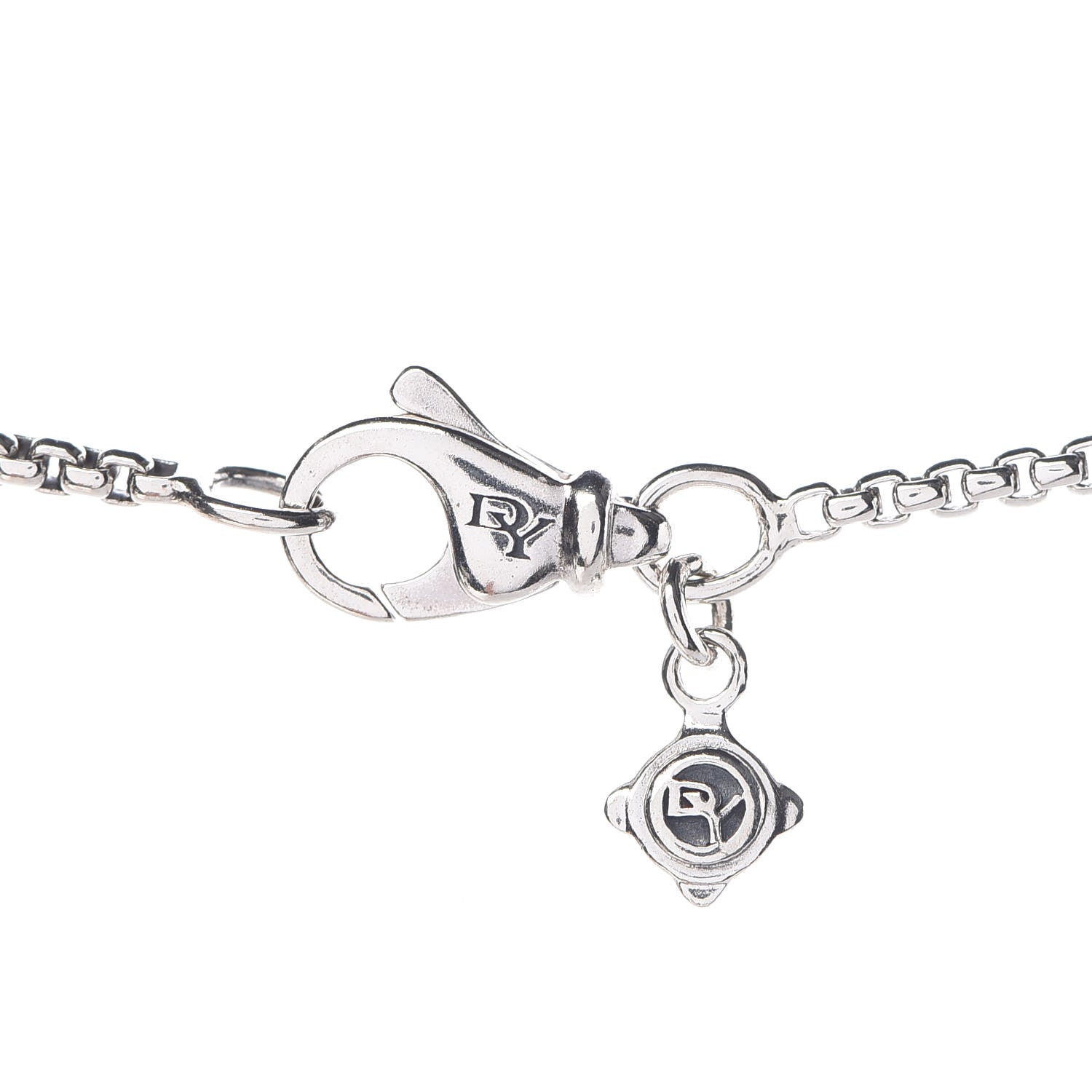 David Yurman Sterling Silver Diamond Black Onyx 11mm Chatelaine Pendant Necklace 5 of 6
